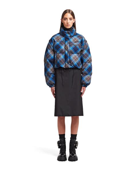 prada plaid puffer jacket|Prada sleeveless puffer jacket.